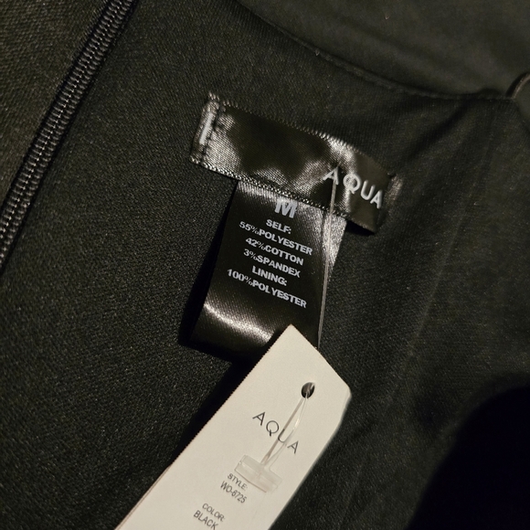 Aqua Women's Sleeveless Bubble-Hem Bodycon Dress Black NWT Size Medium - Picture 5 of 5